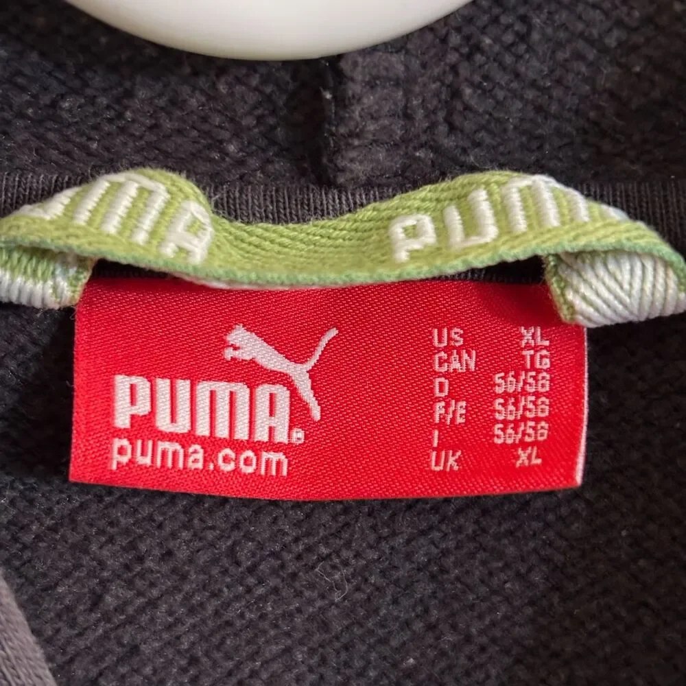 Men's Puma Full Zip-Up Logo Hoodie XL Black - Picture 3 of 3